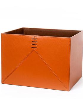 样板房皮质纳收纳箱衣柜衣帽盒间软装饰品摆件tb-61752收箱储物盒