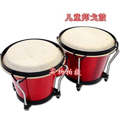 奥鼓尔夫乐器童6寸儿+7寸邦戈UCC鼓红色邦戈木原色邦戈鼓