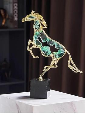 奢高档马到成摆件装饰轻功品工艺品电柜酒柜t1725玄关家居招财欧