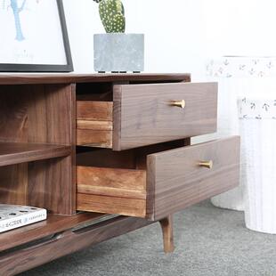 北约美黑胡茶桃电代视柜几组合纯实木小62397户型客厅柜现简落实