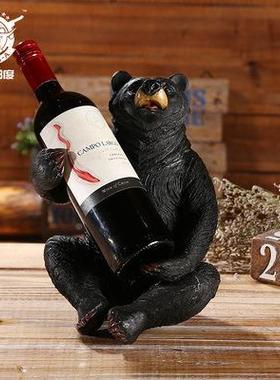 架美式复古西部牛件仔树ttb-6691脂鹿酒架酒吧酒庄酒窖摆人物角红