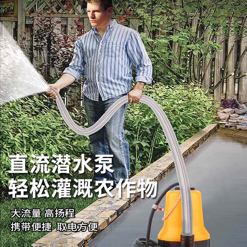 12V24V微型直流水泵太阳能抽水机农用浇地潜水泵船用舱底泵鱼缸泵