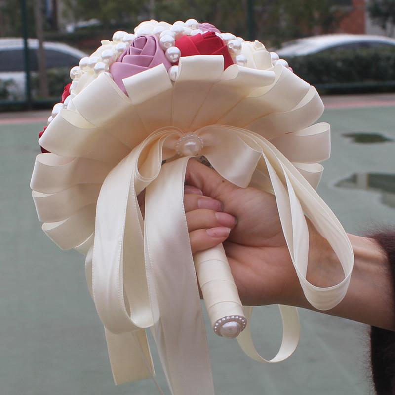 礼婚花珍珠水钻娘手捧花束结婚装饰用束品婚庆用品18新厘米W22W22