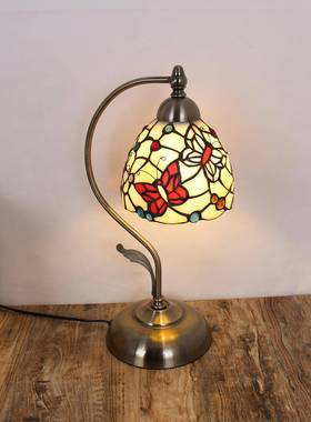 饰厂家直房供玫瑰玻花台灯田园乡村OHD-TW01卧室床头书灯酒店创意