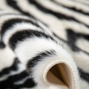 潮流地毯茶几满铺150*200cm黑白条纹地毯家居家用地毯客厅主卧