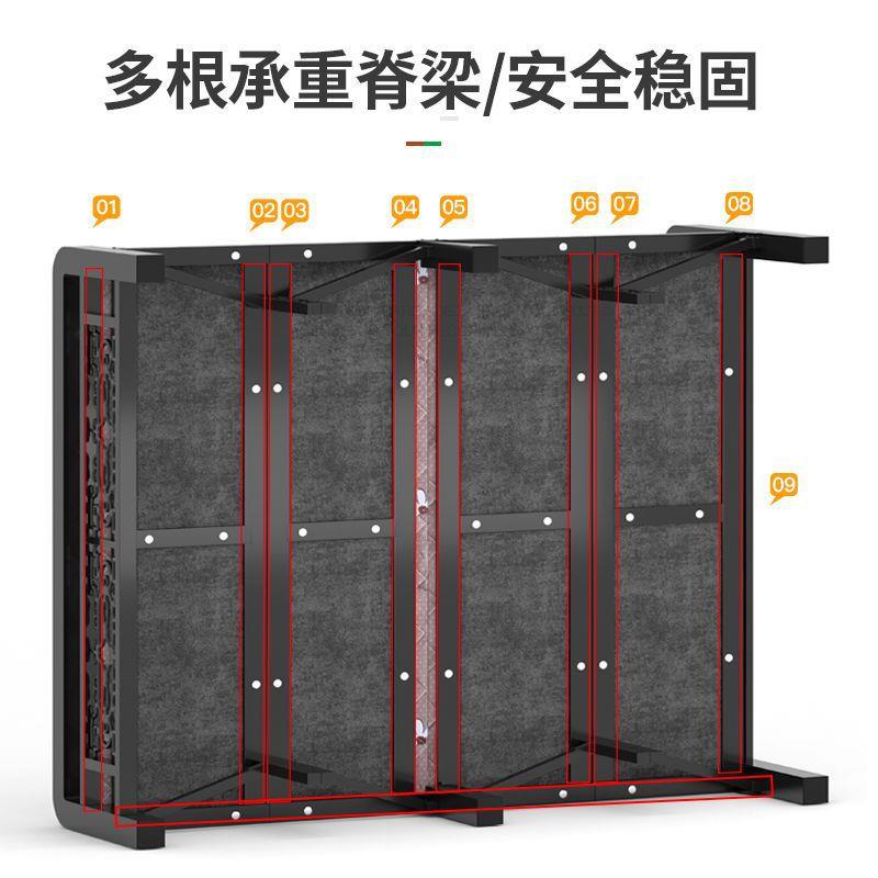 可折5叠床单人双人床加固成人硬家用午休床板床1米1.2米IIC高1.智