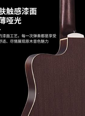41寸D全单民谣吉他演奏单u板云杉木吉他/JF哑亮光光git41寸全单ar