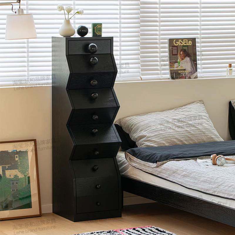 实木创意五斗柜客厅卧室靠墙收纳储物柜沙发边柜电视柜旁小边柜子