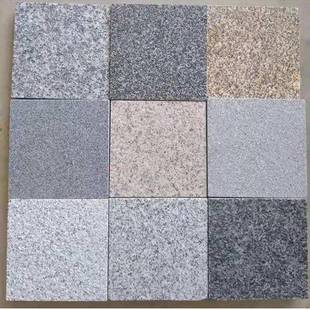 742花岗铺岩芝麻白火烧板广场庭外院荔枝面户防滑花园岩石地路砖