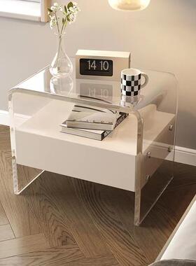 亚力床头柜简纳约现奶代油风迷你收床边柜XC01-白#悬浮床收纳柜克