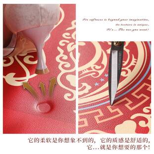 入口户门地垫pvc可擦洗玄进门-95920门脚垫中式年关门垫龙红色皮