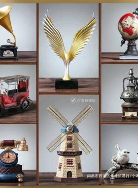 复古小件摆创书意家客厅玄关欧式酒柜QUE柜子装饰品架居书柜摆设