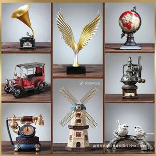 复古小件摆创书意家客厅玄关欧式 饰品架居书柜摆设 酒柜QUE柜子装