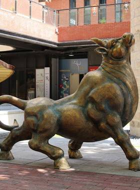 户牛外抽象斗林士玻璃钢雕塑园景小区商广场房观地抽象牛产美陈装