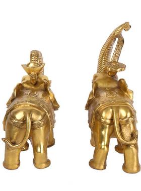 摆福家居店铺象装饰品铜0117元宝如意象件大象