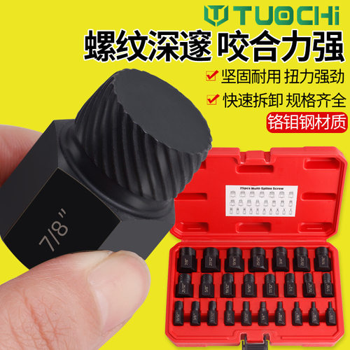 内六角螺丝取出器断头滑丝滑牙螺母破损生锈螺栓帽取出器工具拆除
