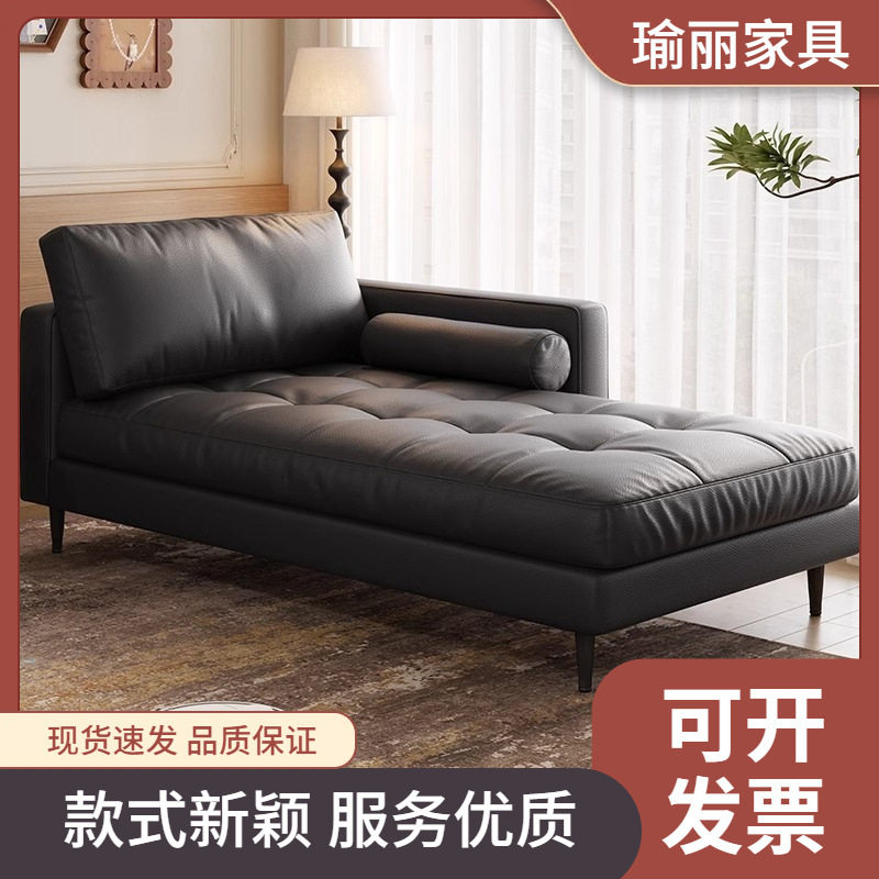 现代简约客厅猫抓皮沙发单人贵妃榻卧室酒店民宿小户型床边沙发床