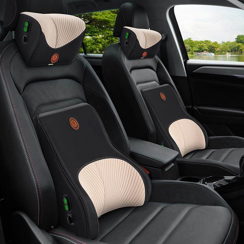 O1汽头枕电动按摩腰靠车载座732椅垫靠背垫车腰记忆棉靠枕腰部Z腰