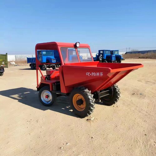 建筑工地混凝土装载前卸翻斗车 小型工程运输自卸柴油四轮翻斗车