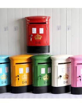 英伦风铁艺挂墙带NQH锁箱信报邮箱意箱箱投诉见募捐人民建议征集