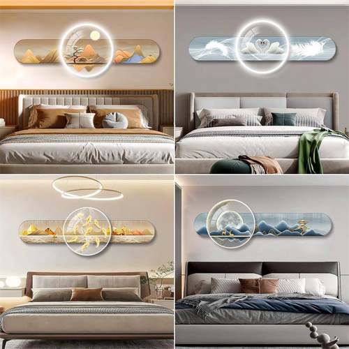 卧室床头装饰画创意ed灯画主画房间氛围画酒l店高档MOX卧壁客厅挂