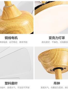 风扇餐厅吊扇灯客灯厅吊顶风扇体吸力顶大风现代简约10242叶一电