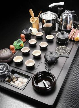 家用简约茶盘烧生水ZPZ壶一财体茶台现代流水全自动功茶夫紫砂具