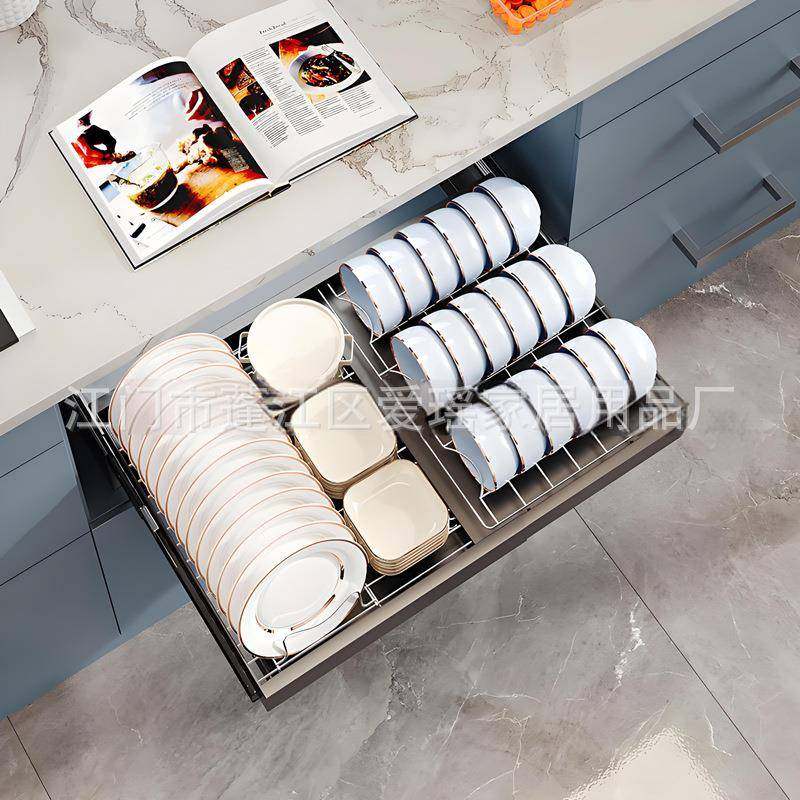 跨境新可款抽厨房抽屉置拉物架轨道式水槽碗碟碟下水槽碗收纳架橱,厨房/烹饪用具,抹布架/厨房清洁收纳架,淘宝优惠券,粉丝福利购,淘宝优惠卷