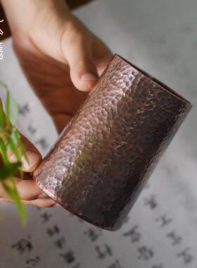 面紫铜手工锤纹复古笔筒毛笔收纳筒创BX210811意办公室桌文笔房用