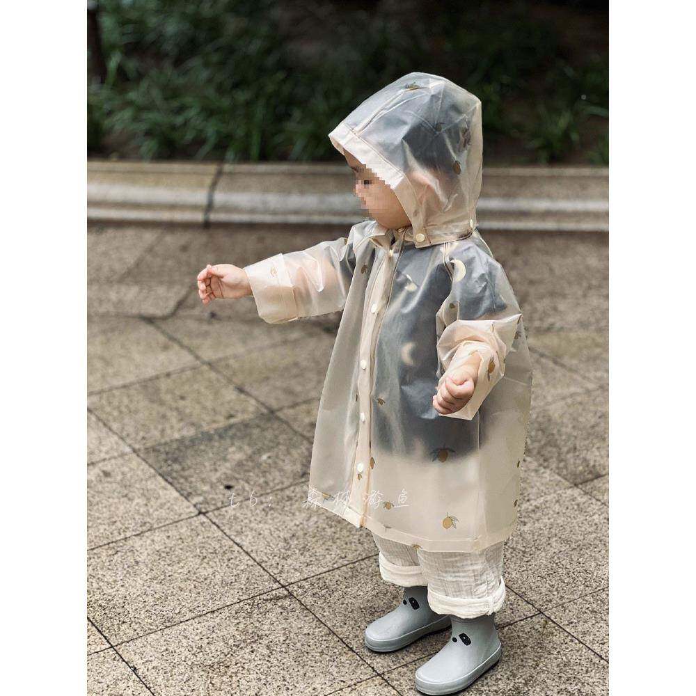 鱼现货丹儿童游雨衣幼儿园上麦学662长款宝透明宝男童女童雨披