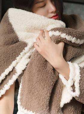玛亚单面绒毛毯休闲毯NIF秋加子厚办公室沙发盖冬针毯织毛毯