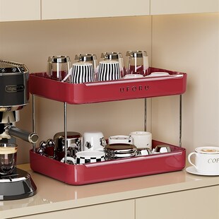 酒杯咖啡杯收纳架桌面水杯茶杯置物架咖啡机旁杯子沥水架子放置架