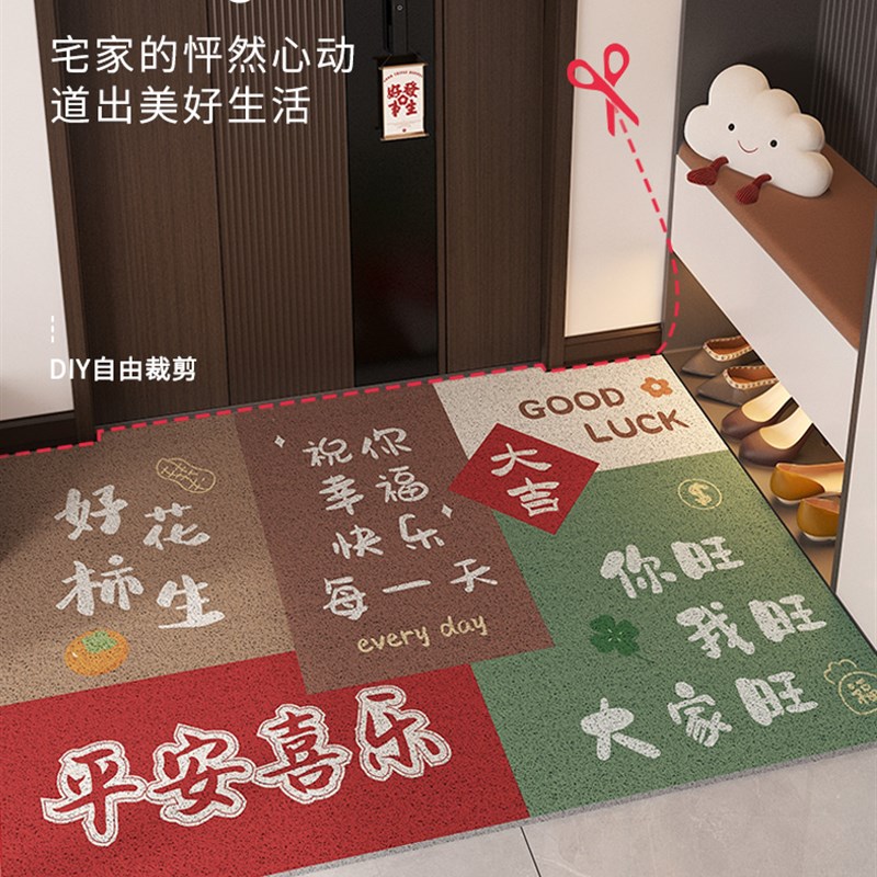 入户门地垫进门门口脚垫门外2024新款玄关门垫进户可裁剪丝圈地毯