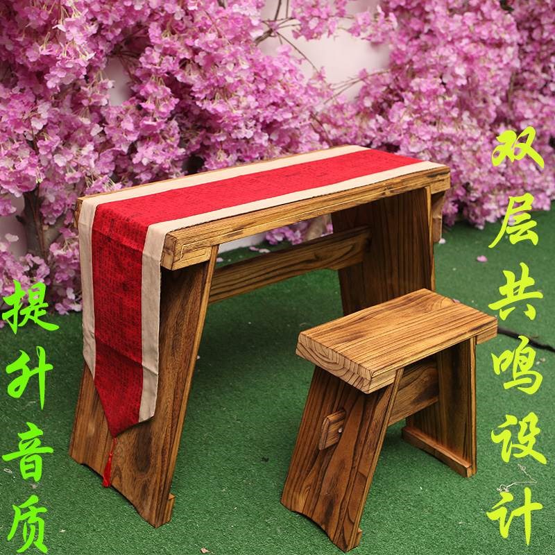 新款新款兰考老桐木实木伏羲式古琴桌凳梧桐双层共鸣可拆卸古琴桌