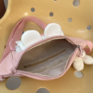 可爱帆布包包女20新款 潮百搭卡通胸包网红少女街头斜挎腰包