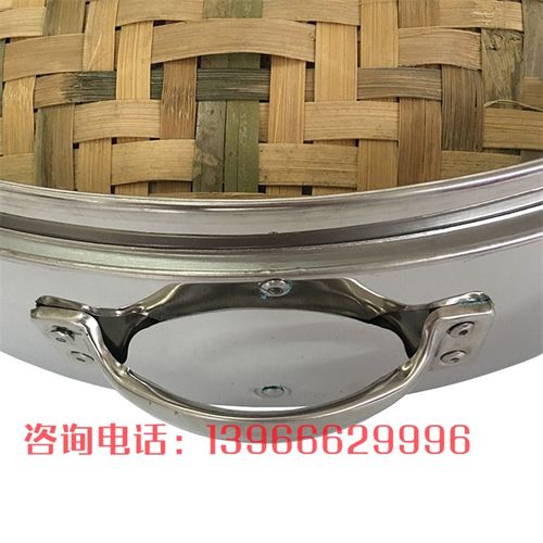 【齐明蒸笼】不锈钢防滑钢柄齐明竹制51.3cm大蒸笼屉包子馒头蒸格