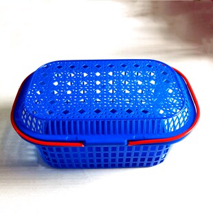 4斤6斤装塑料水果篮子枇杷篮草莓篮子塑料手提方篮筐杨梅篮带盖子