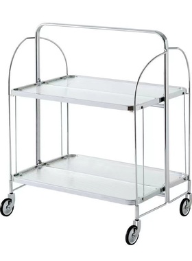 中古小推车网红ins客厅沙发边几小茶几可移动餐车置物架玻璃推车