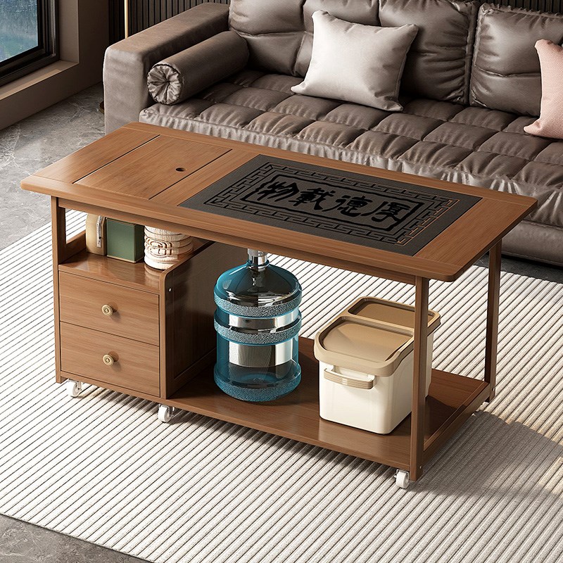 移动茶车家用沙发边几多功能茶几客厅茶桌中式茶台茶水柜阳台推车