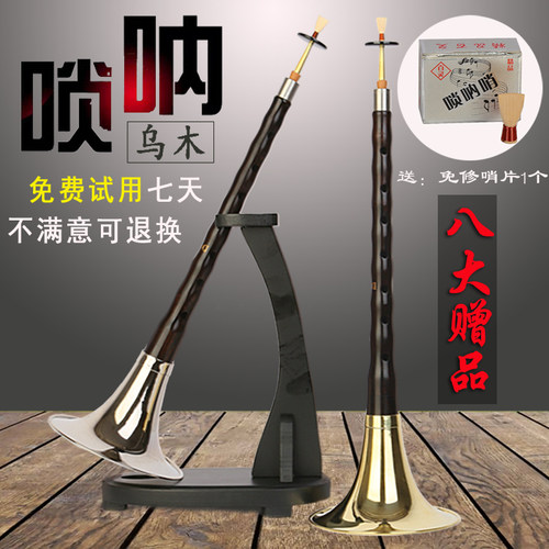 好音质红木唢呐D调黑檀乌木唢呐Jd调唢呐乐器初学唢呐