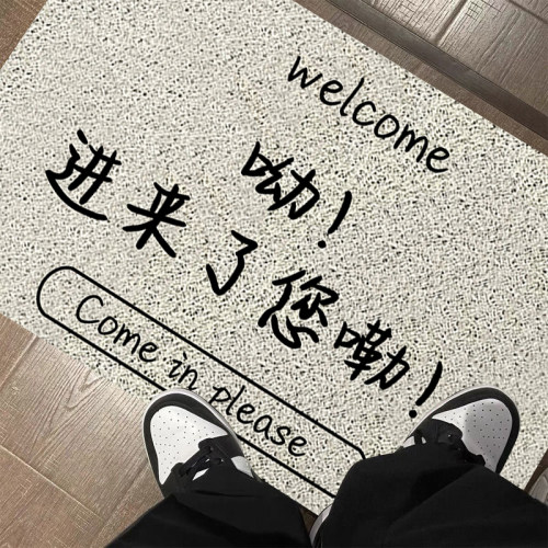 入户地垫门口进门垫现代简约防滑耐脏脚垫玄关丝T圈可裁剪网红地