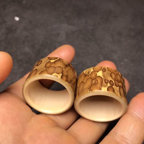 内径2.3梅妃竹扳指现货手工制作斑竹扳指文玩竹U圈竹子竹子戒指