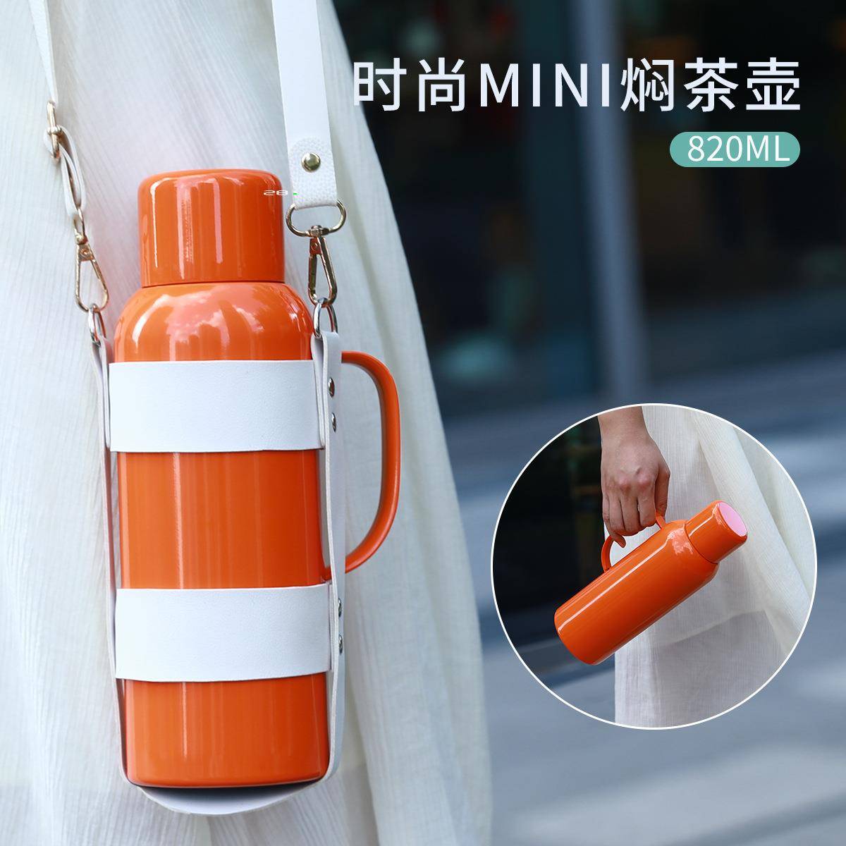 一键显1温36不锈钢迷保温水壶346你小钢炮820ML大容量双焖层真空
