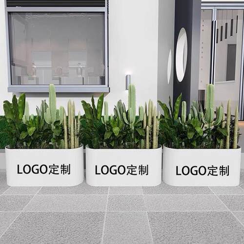 户花外铁艺圆弧形发花箱组合户外不锈002钢花箱光摆售楼部景观外