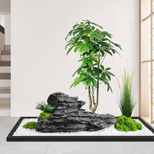 仿真绿植观造橱窗装饰假石植景物景玄关室内餐头厅楼梯鱼缸石植下