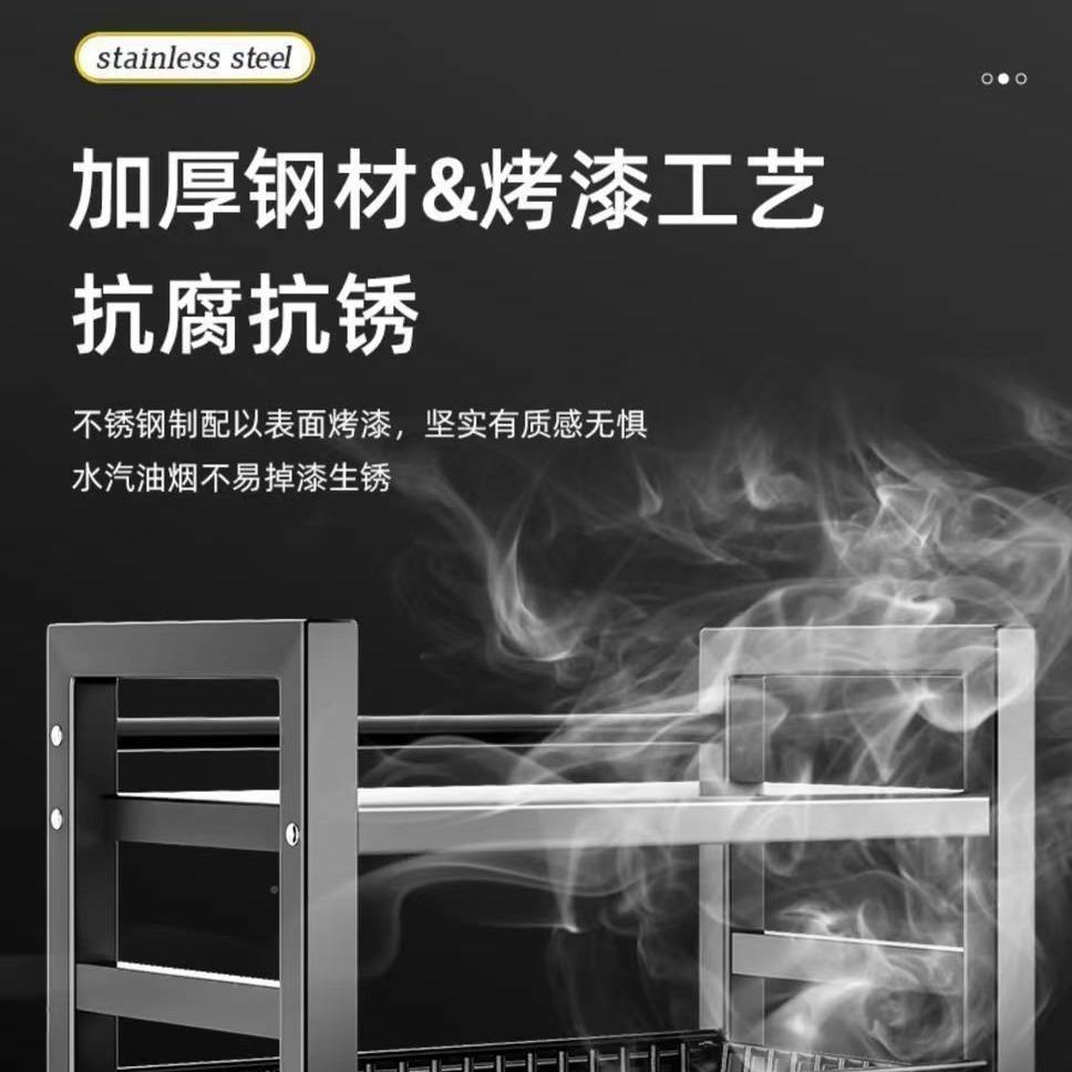 厨房置物架车地式多夹层小推带落轮冰箱缝CTF收纳缝隙蔬菜架子储