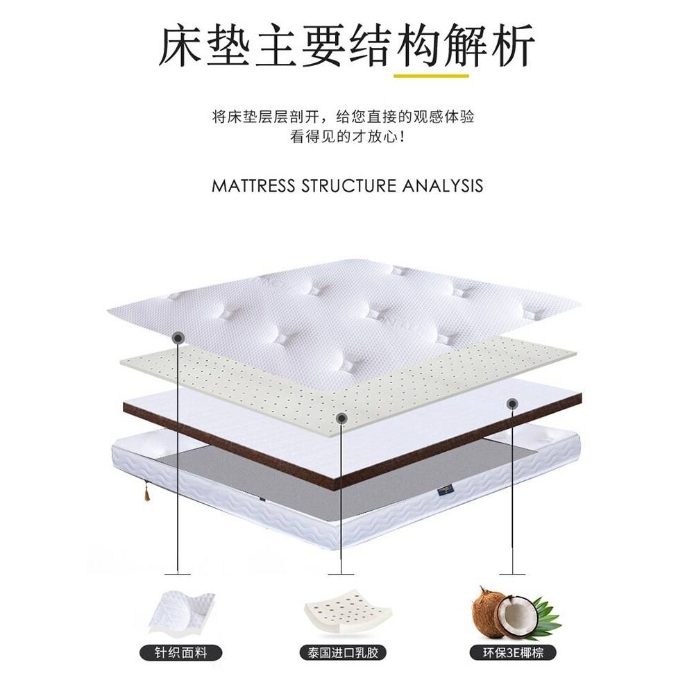 顺丰包邮3E椰棕床垫家用榻榻米硬棕垫可拆卸折叠乳胶海绵垫子