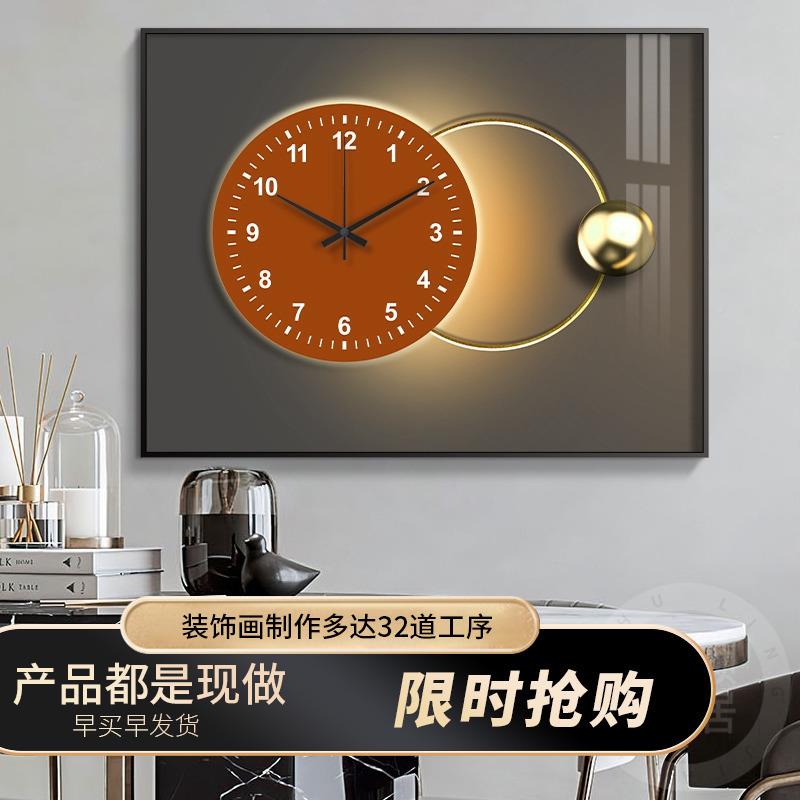 轻奢挂表箱装饰画现代简带钟表约遮挡BQ光影重电闸盒强电源总开关