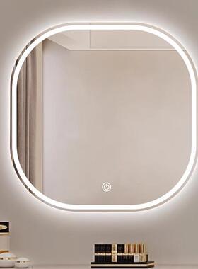 浴室镜子贴墙自粘卫生间洗手间厕所脸化浴653妆玻璃壁挂L洗DE室镜