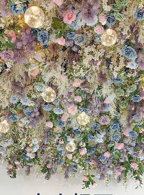 仿真艺吊ll779962顶西餐天花板造景仿生厅屋植物棚顶装饰顶丑遮造